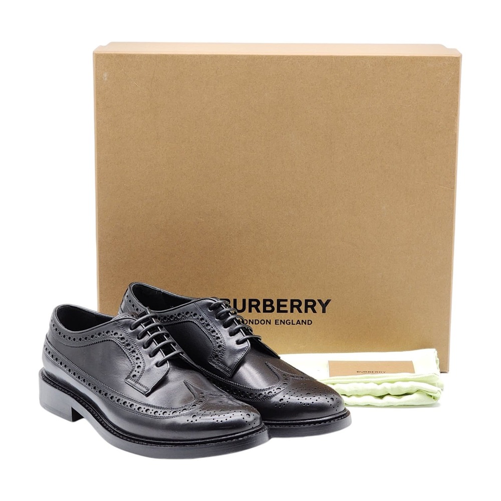 Burberry Leather Wingtip Brogues Shoes Black 40 7US $950